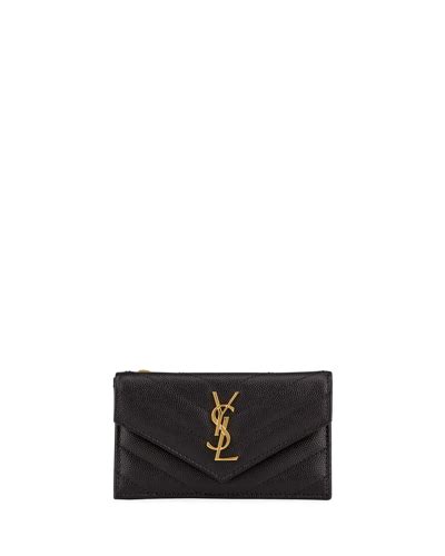 saint laurent monogramme small grain de poudre ysl envelope wallet|Saint Laurent Wallets & Card Cases for Women .